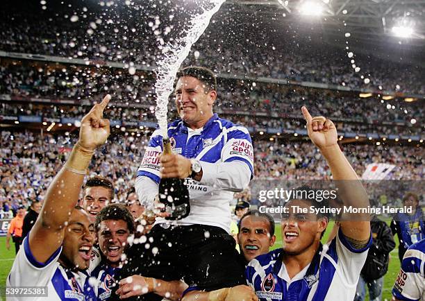 Picture taken at Telstra Stadium during the Grand Final between The Sydney Roosters and Canterbury Bulldogs. Picture Shows Bulldogs' Steve Price...