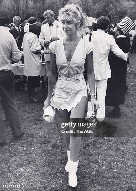 Leanne Edelsten at the 1985 Melbourne Cup, 5 November 1985. THE AGE ARCHIVES