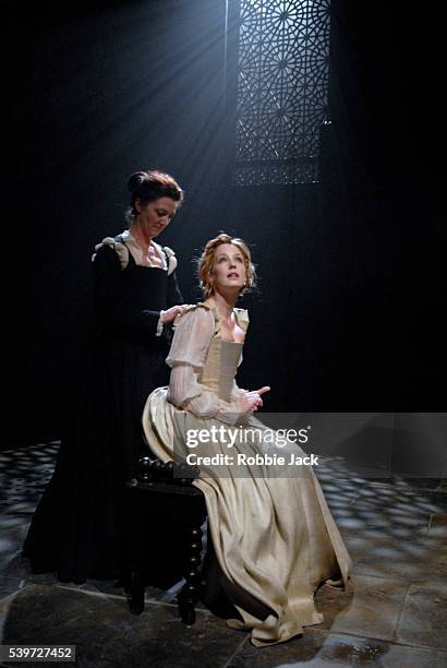 "Kelly Reilly and Michelle Fairley in the production "Othello" at the Donmar Warehouse ,London. Copyright Robbie Jack. "