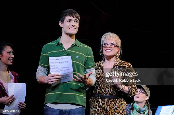Claire-Marie Hall , Mark Evans , Holly Taylor and Letitia Dean perform in the production "High School Musical" at the Apollo Theatre Hammersmith in...