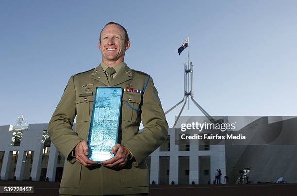 Trooper Mark Donaldson is announced the 2010 Young Australian of the Year. Picture taken at Parliament House, Canberra.