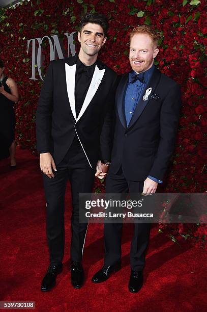 Justin Mikita and Jesse Tyler Ferguson attend the 70th Annual Tony Awards at The Beacon Theatre on June 12, 2016 in New York City.