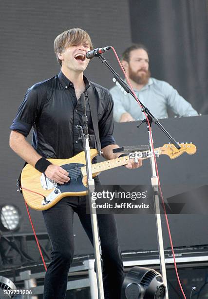 Recording artist Ben Gibbard of Death Cab for Cutie performs onstage at What Stage during Day 4 of the 2016 Bonnaroo Arts And Music Festival on June...