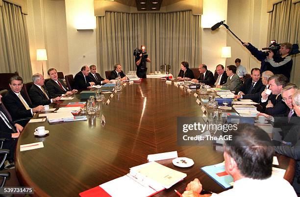 Federal Cabinet meeting at 4 Treasury Place which was re-opened by the Prime minister, 8 May 2001. The AGE Picture by CRAIG ABRAHAM