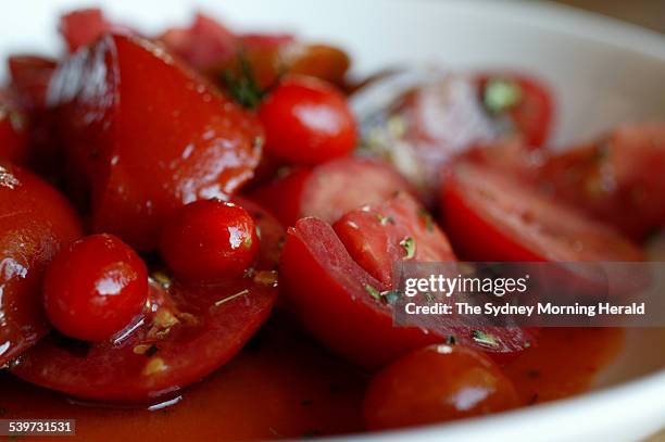 Danks St. Depot - Tomato salad, 21 December 2005. SMH Picture by NATALIE BOOG