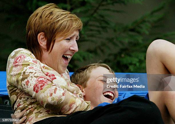 Jacqueline Ellis with her 10 year old son, Dominic, 16 November 2005. SHD Picture by FIONA-LEE QUIMBY