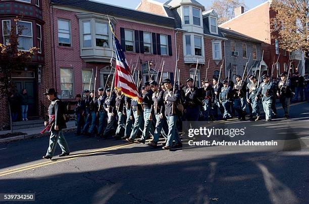 Civil War re-enactors converge on the town of Gettysburg for the annual Day of Remembrance, a march through town on the weekend anniversary of...