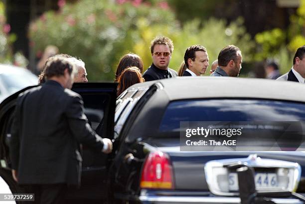 The funeral of slain underworld figure Andrew Benji Veniamin at the Greek Orthodox Parish of St Andrews. Carl Williams carries the coffin to the...