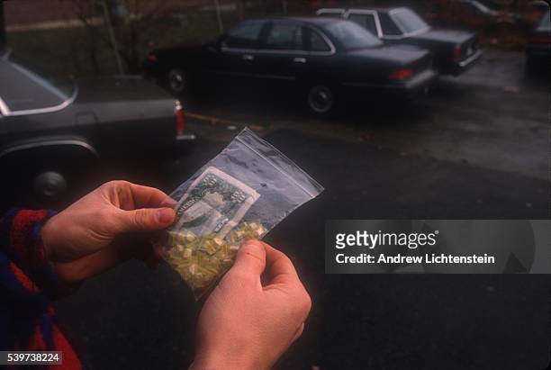 Yellow top crack cocaine and a ten-dollar bill seized as evidence. In the mid-1990s, East Bridgeport became a neighborhood of heavy drug trafficking....