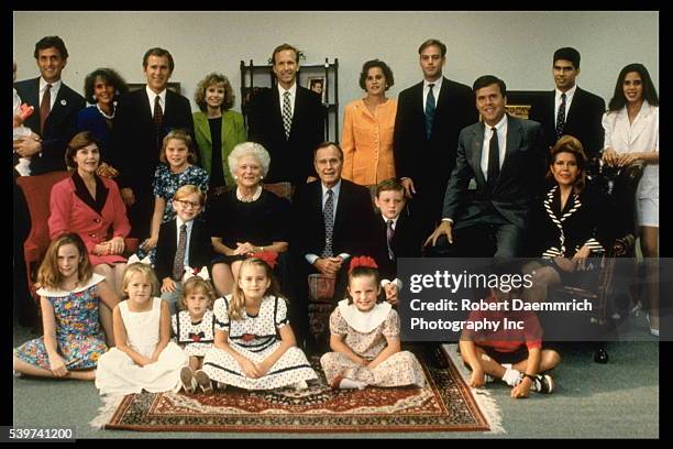 Photograph of the Bush family.