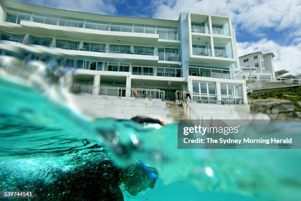 Ted Wildie swims at Bondi Icebergs Pool, Bondi, 24 AUgust 2005. SMH Picture by DALLAS KILPONEN