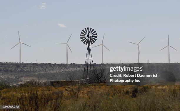 Wind farms occupy the mesas around McCamey, including this one on the Howard Ranch in Upton County, that used to be occupied by oil wells. The new...