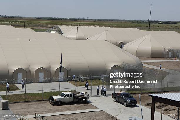 Privately-run illegal immigrant detention facility is under construction in a cotton field outside this far south Texas Willacy County town....