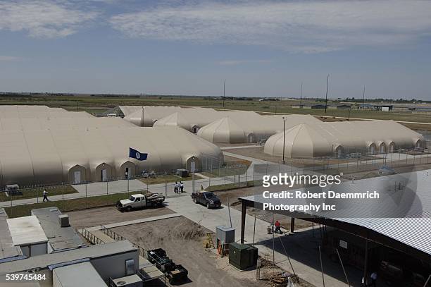 Privately-run illegal immigrant detention facility under construction in a cotton field outside this far south Texas Willacy County town, on August...