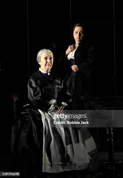 Rebecca Evans as The Governess and Ann Murray as Mrs Grose in the English National Opera's production of Benjamin Britten's "The Turn of the...