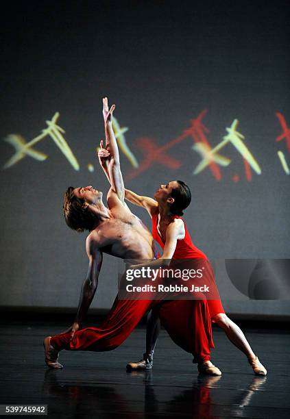 Artists of Morphoses/The Wheeldon Company in Christopher Wheeldon's "Rhapsody Fantaisie" at Sadlers Wells in London.