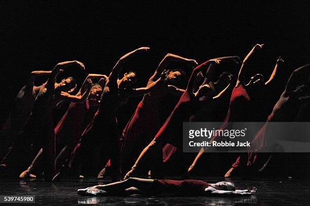 Artists of Morphoses/The Wheeldon Company in Christopher Wheeldon's "Rhapsody Fantaisie" at Sadlers Wells in London.