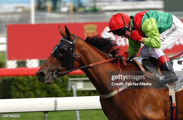 Horse Racing at Randwick Racecourse. Winner Lotteria, ridden by Jim Cassidy. Trained by Gai Waterhouse, 2 October 2004. SHD Picture by CHRIS LANE