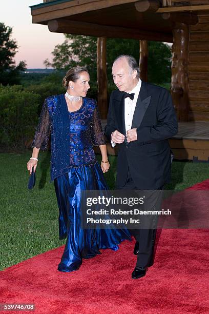 Princess Zahra and her father, the Aga Khan arrive at a gala dinner event in commemoration of the 50th anniversary of his leading the Ismali Muslims....