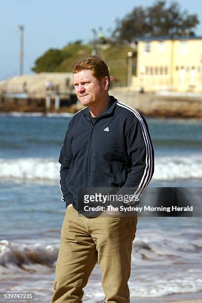 Paul Vautin on Dee Why Beach. He is recovering from an accident which left him concussed while he was filming a segment for 'The Footy Show', 26 July...