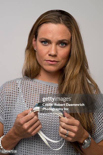 Swimmer Natalie Coughlin poses at the Team USA Media Summit in Dallas, Texas in advance of the 2012 London Olympics.