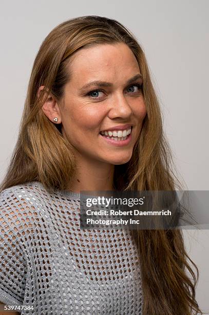 Swimmer Natalie Coughlin poses at the Team USA Media Summit in Dallas, Texas in advance of the 2012 London Olympics.