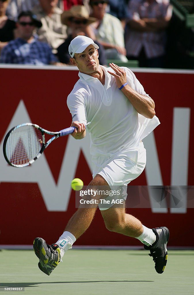 AAMI Classic, Kooyong. Andy Roddick during the match against Tommy Haas. 14th Ja