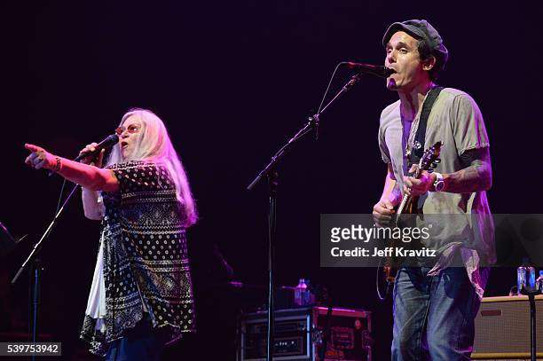 Recording artist Donna Jean Godchaux and John Mayer perform onstage with Dead & Co at What Stage during Day 4 of the 2016 Bonnaroo Arts And Music...
