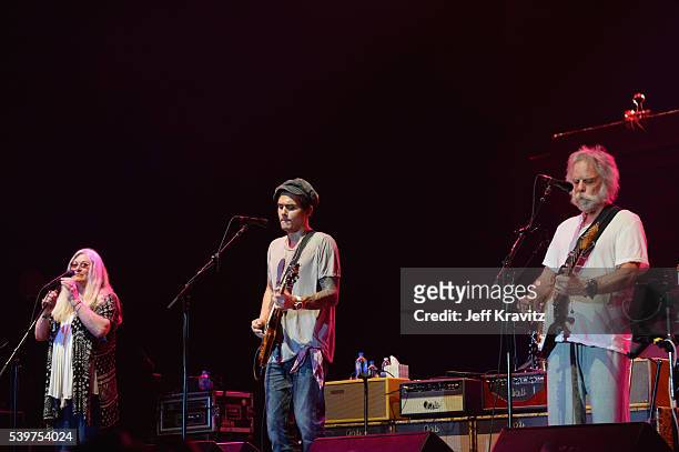 Recording artists Donna Jean Godchaux, John Mayer and Bob Weir perform onstage with Dead & Co at What Stage during Day 4 of the 2016 Bonnaroo Arts...