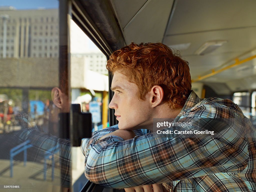 Young couple backpacking