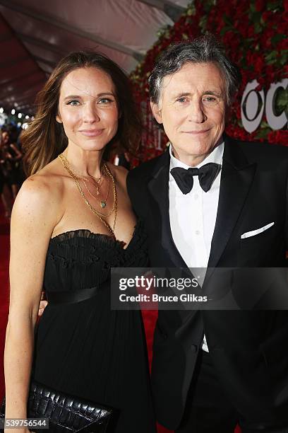 Producer Hannah Beth King and actor Gabriel Byrne attend the 70th Annual Tony Awards at The Beacon Theatre on June 12, 2016 in New York City.