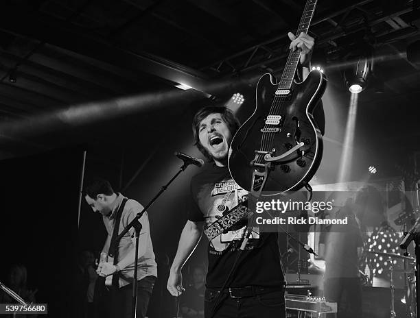 Guitarist of the Year Derek Wells and Singer/Songwriter Charlie Worsham perform during Charlie Worsham's Midnight Jam - Day 3 on June 10, 2016 in...