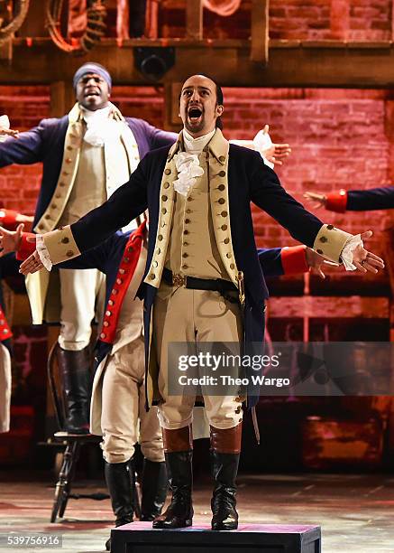 Lin-Manuel Miranda of 'Hamilton' performs onstage during the 70th Annual Tony Awards at The Beacon Theatre on June 12, 2016 in New York City.