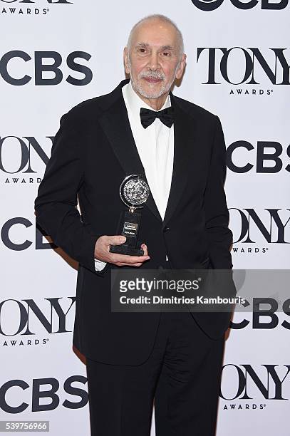 Actor Frank Langella poses with the award for Best Performance by a Leading Actor in a Play during the 70th Annual Tony Awards at The Beacon Theatre...