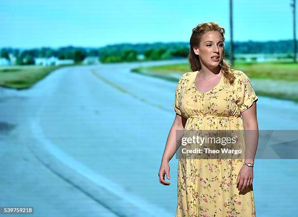 Actress Jessie Mueller of "Waitress" performs onstage during the 70th Annual Tony Awards at The Beacon Theatre on June 12, 2016 in New York City.