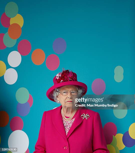 Queen Elizabeth II attends 'The Patron's Lunch' celebrations to mark her 90th birthday on The Mall on June 12, 2016 in London, England.