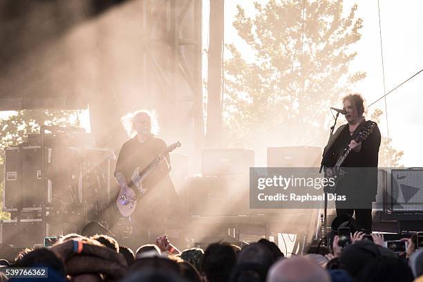 Reeves Gabrels and Robert Smith from The Cure perform at Bestival day 2 at Woodbine Park on June 12, 2016 in Toronto, Canada.