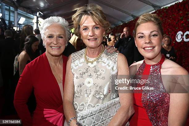 Glen Close, Madeleine Gurdon, and Isabella Lloyd Webber attend the 70th Annual Tony Awards - Arrivals at Beacon Theatre on June 12, 2016 in New York...
