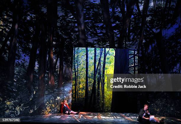 Ailish Tynan as Gretel and Christine Rice as Hansel in the Royal Opera's production of Engelbert Humperdinck's " Hansel Und Gretel," directed by...