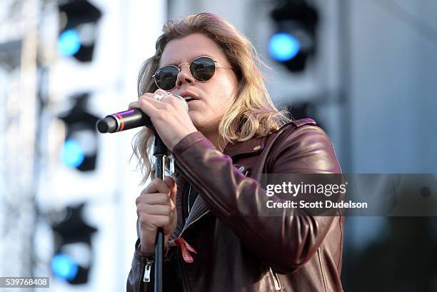 Singer Conrad Sewell performs onstage during LA Pride on June 12, 2016 in West Hollywood, California.