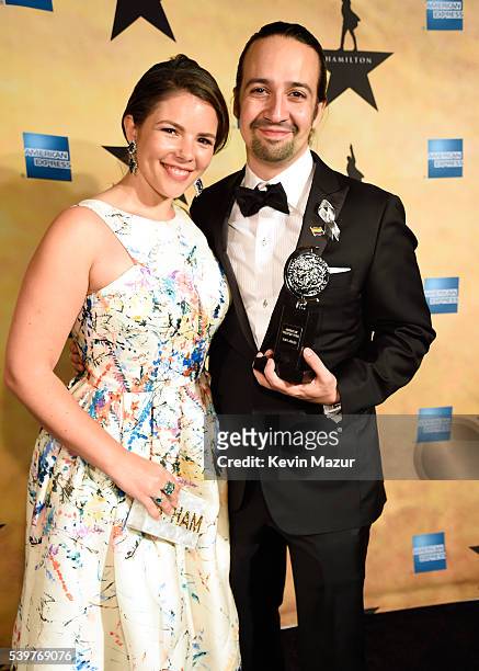 Vanessa Nadal and Lin-Manuel Miranda attend The American Theatre Wing's 70th Annual Tony Awards - "Hamilton" After Party at Tavern On The Green on...
