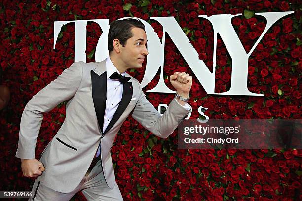 Actor Zachary Levi poses for a photo at the Nordstrom photo booth at the 70th Annual Tony Awards at The Beacon Theatre on June 12, 2016 in New York...