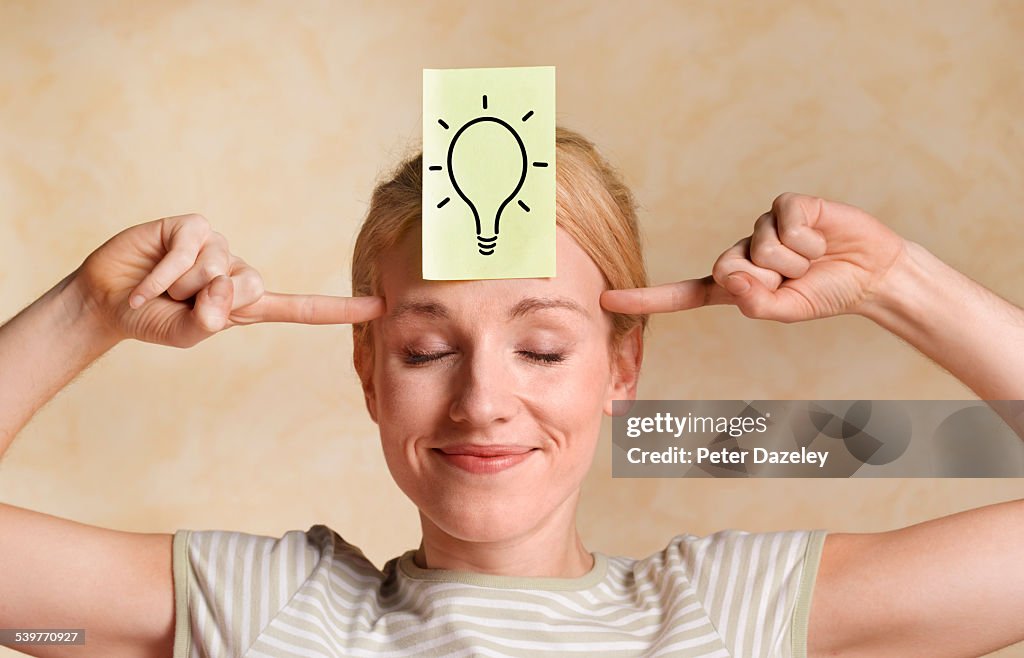 Business woman brainstorming