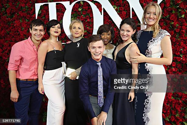 Actress Marlee Matlin and cast members from Spring Awakening attend the 70th Annual Tony Awards at The Beacon Theatre on June 12, 2016 in New York...