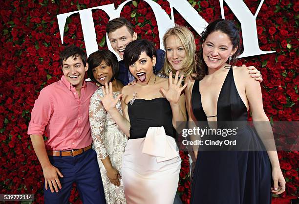 Cast members from Spring Awakening attend the 70th Annual Tony Awards at The Beacon Theatre on June 12, 2016 in New York City.