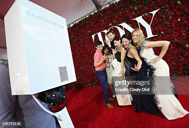 Cast members from Spring Awakening attend the 70th Annual Tony Awards at The Beacon Theatre on June 12, 2016 in New York City.