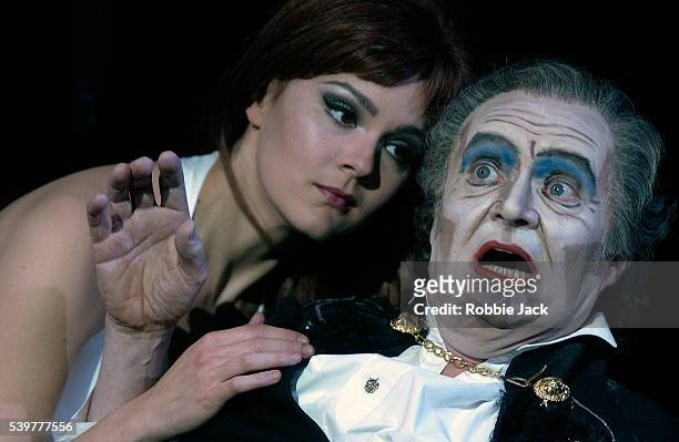 Rachael Stirling and Jim Broadbent in the production Theatre of Blood at the National Theatre, London.