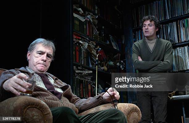 Brian Cox and Rufus Sewell in the production Rock 'n' Roll at the Royal Court Theater in London, England.