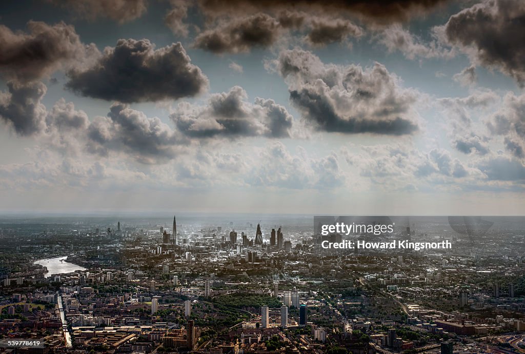 Aeral view of London from the East