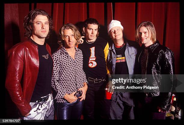 Portrait of Collective Soul, backstage at The Fillmore in San Francisco, California, USA on 5th April, 2001.